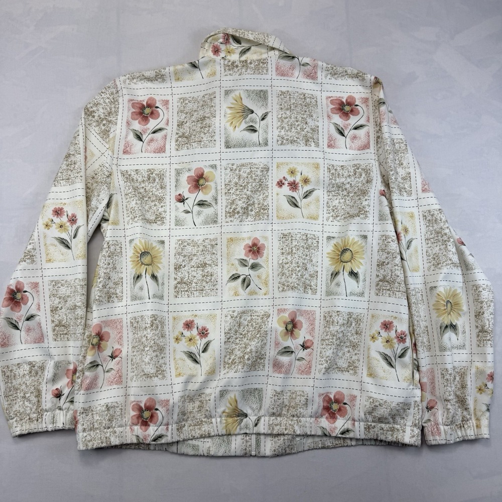 Vintage Alfred Dunner Women's 12 Floral Zip Jacket Sunflower - Picture 6 of 6